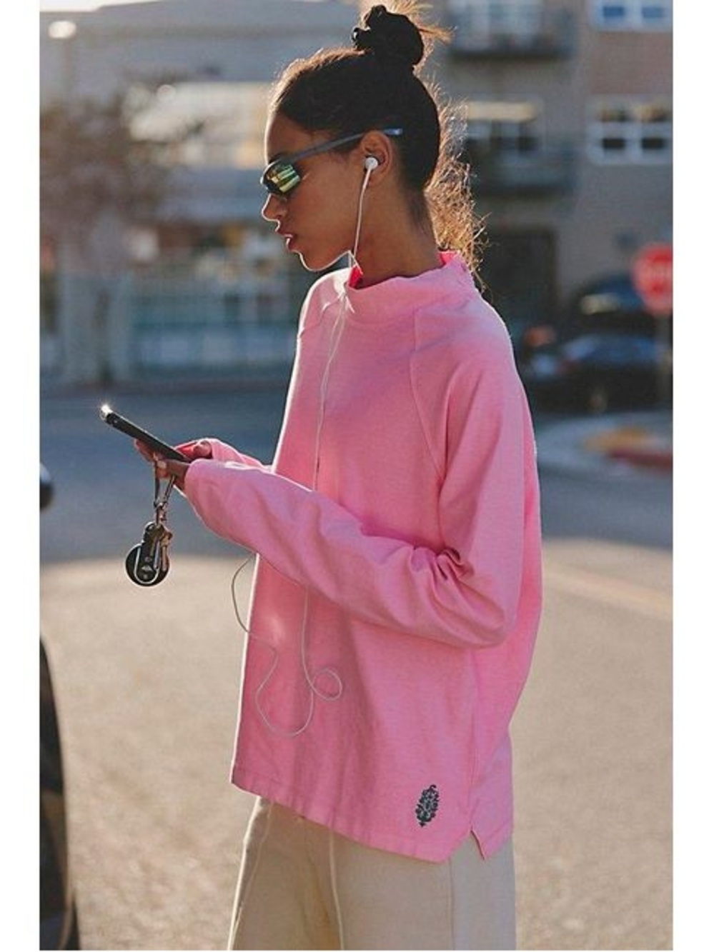 NWOT FP Movement by Free People Long Sleeve Pullover Top in Pink